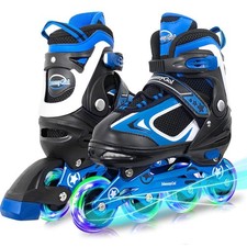 MammyGol Adjustable Inline Skates for Kids Boys Girls Youth with Light up Whe...