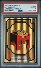 2025 MCDONALD'S A MINECRAFT MOVIE COLLECTIBLE CARDS FRY HELMET PSA 8