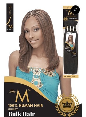 Femi Collection Hair Plus 100% Human Hair New Yaky Bulk Extension 1B/30 18in