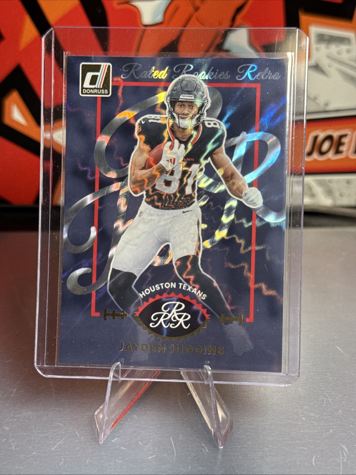 2025 Panini Donruss Football Rated Rookie Retro Jayden Higgins (RC) Texans