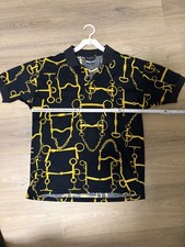  Vintage GUCCI Polo-Shirt – Golden Horsebit Print – Tom Ford Ära – Gr. M