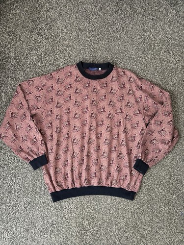 Gieves & Hawkes, Gieves & Hawkes Men’s Vintage Jumper Rowing 80s 90s Pink Red Size XL Retro