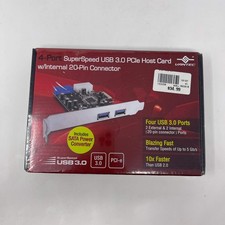 New Vantec 4 Port SuperSpeed USB 3.0 PCIe Host Card w/ Internal 20 Pin Connector