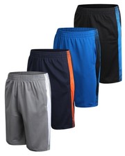 Boys Basketball Shorts - 4 Pack Athletic Gym Shorts with Elastic Waistband ...