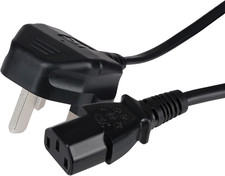 Image of Maplin Power Lead IEC C13 Female Plug to UK 3 Pin Mains Plug 13 Amp Fuse, 3M Cab