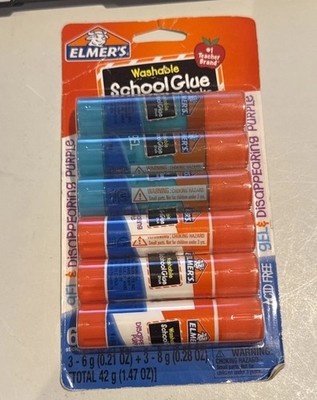 Elmers Glue Sticks Set Of 6 ( Great for arts & crafts)
