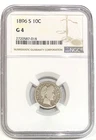 1896 S San Fransisco barber dime NGC  slabbed G-4  Tough Date