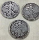 90% Silver Walk. Liberty Half Dollars Lot Of (3) 1943P 1943D 1943S. Free Ship.
