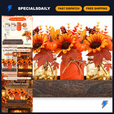 Fall Mason Jar Centerpieces - Thanksgiving Table Decorations, Rustic Home Decor