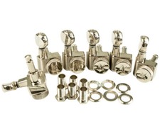 Kluson Locking Tuners for Fender 6 in line, Oval metal btn, Nickel KCDFL-6B-N
