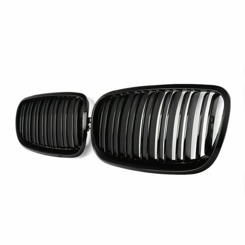Front Kidney Grill Gloss Black Grille Dual Slats For 2007-2013 BMW E70 E71 X5 X6 - Bild 3 von 9