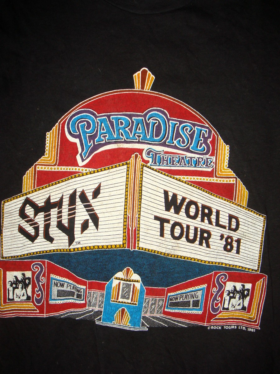 Vtg 80s STYX 81 World Tour At The Paradise Theatre T-Shirt 1981