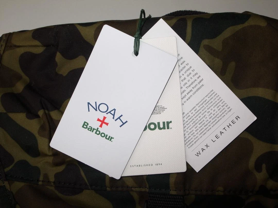 Barbour x Noah Waxed Beaufort Backpack Bag Camo Green 45x40x10cm New