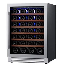 Ca'Lefort 24" Black Wine Cooler 54 Bottles Capacity Single Zone Home/Bar