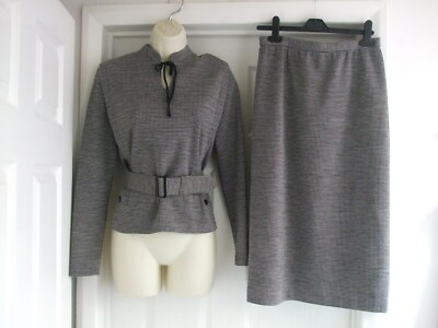 N. DEFEKT Damen Größe 12 Zweiteiler Top + Rock DAMEN VINTAGE SMART ARBEIT SOMMER