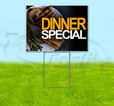 DINNER SPECIAL 18x24 Yard Sign Corrugated Plastic Bandit Lawn Business USA FOOD
