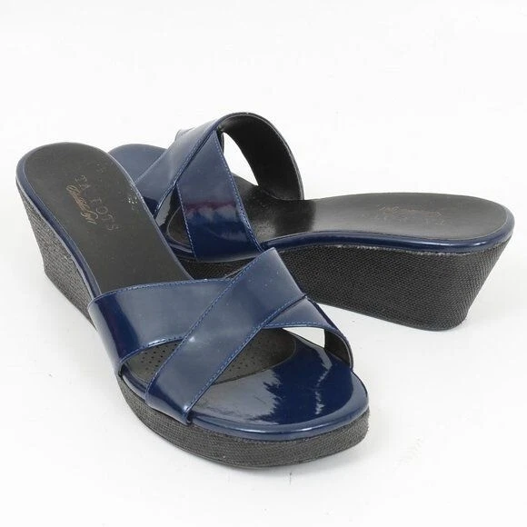 Talbots navy sandals clearance