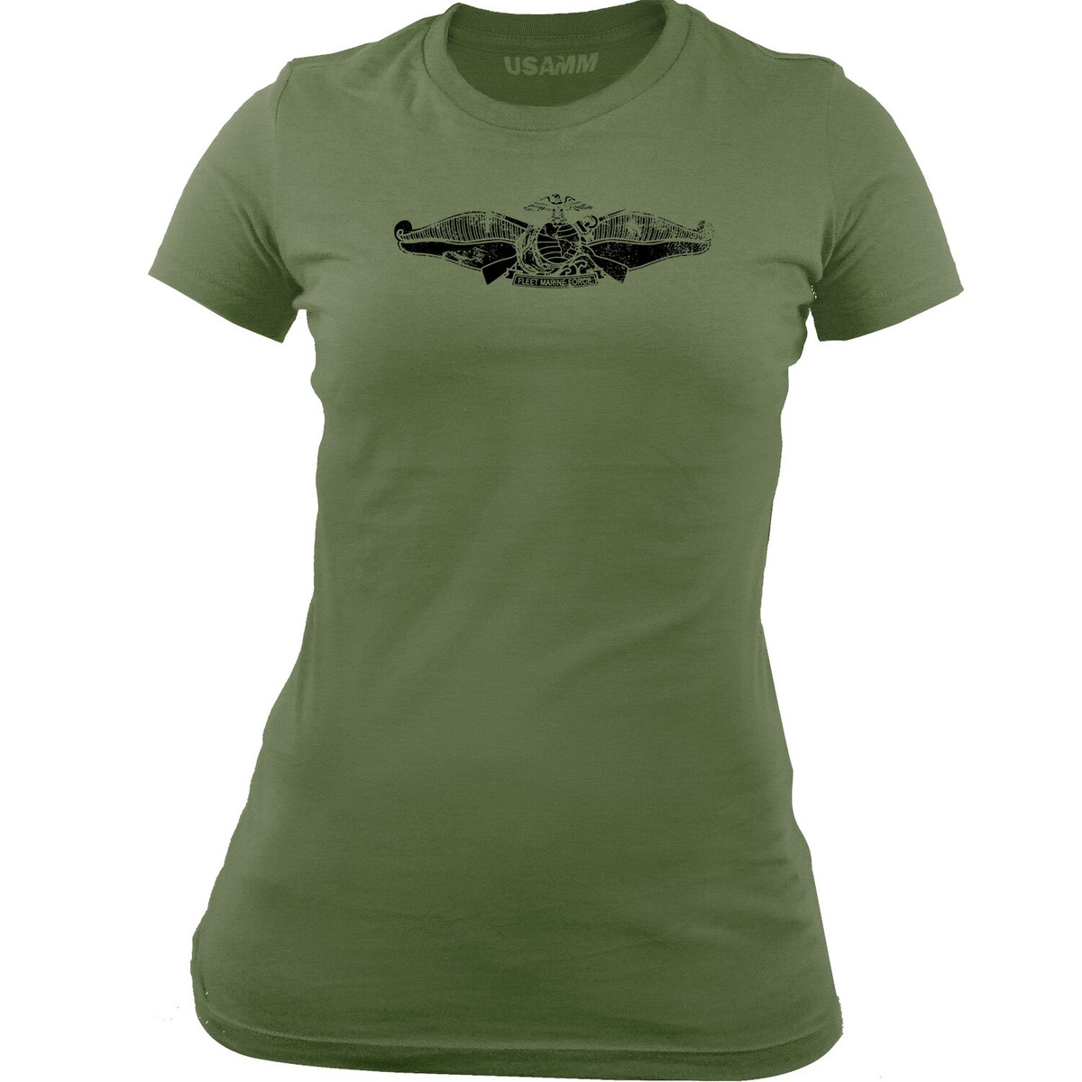 Women's Officially Licensed Navy Fleet Marine Badge Subdued T-Shirt