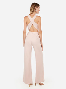 cross back wide leg jumpsuit