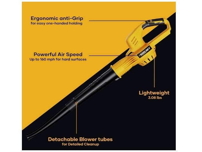 Cordless Leaf Blower for DeWalt 20v Batteries, Electric Leaf Blower