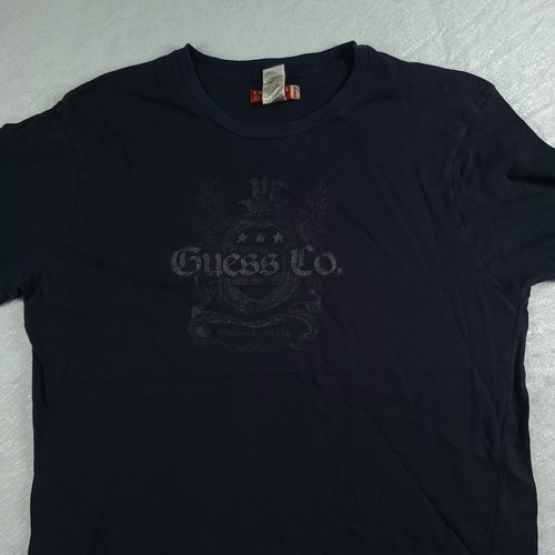 Guess Shirt Graphic Tee Casual Logo Adult Size 2XL Black Guess CO Mens - Picture 3 of 8