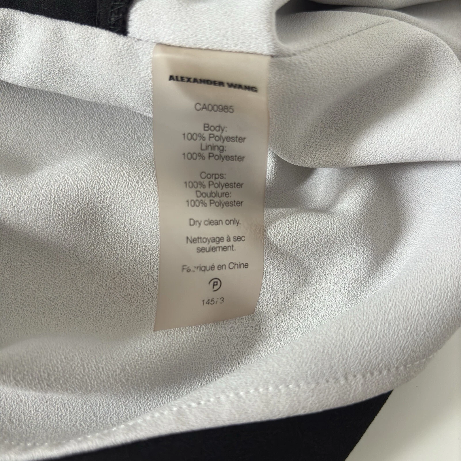 Abito Alexander Wang taglia media 10 nero senza maniche scollo a V foderato