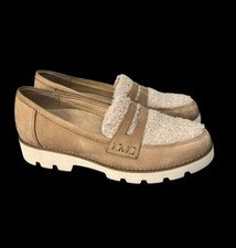 Vionic Cheryl Faux Fur Comfort Arch Support Loafers Beige Ivory US 6/EU 37