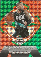 2022-23 Panini Mosaic Damian Lillard Epic Performers Green Prizm SP 