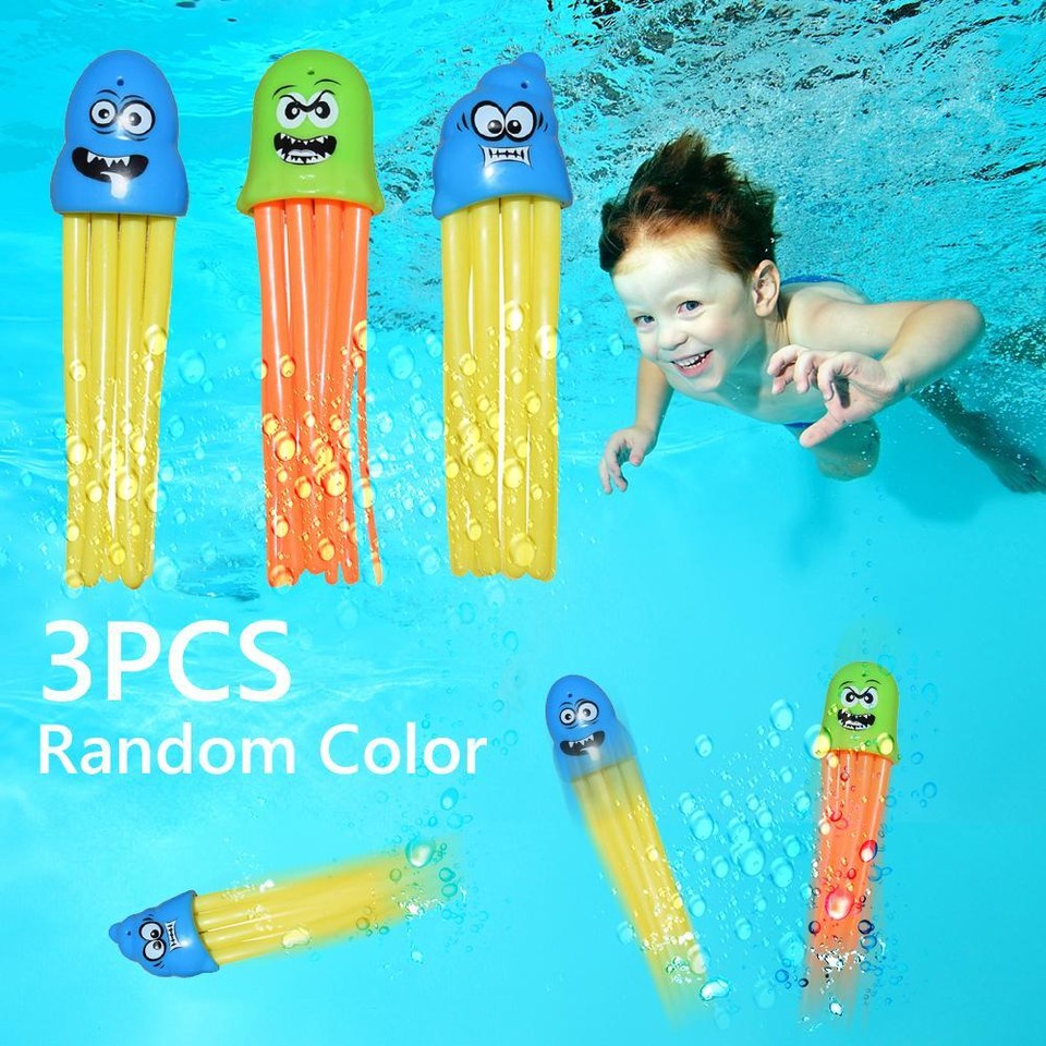 3Pcs Underwater Fun Toys Colorful Diving Practice Toys Beach Pool