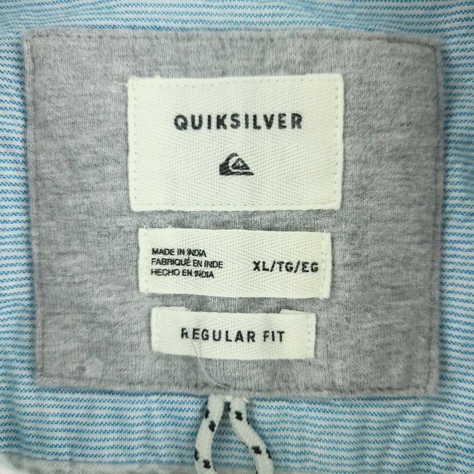 Quicksilver Shirt Men XL Extra Large Blue Stripe Casual Surf Beach Camp Outdoor - Image 4 of 4