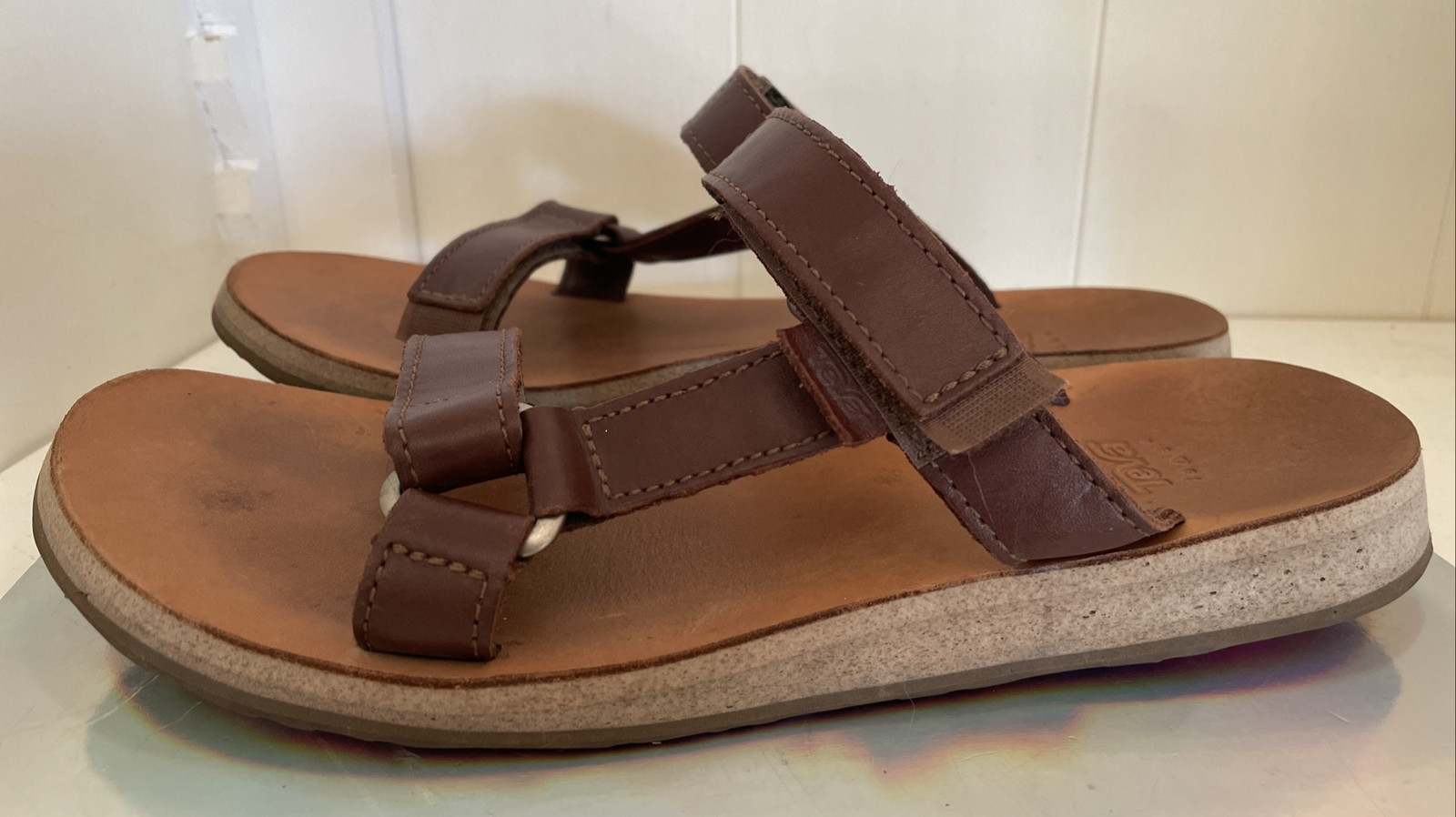 Flat Sandal Teva Universal Slide Leather Womens Teva Womens Sz
