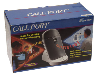 Coherent Call Port VoIP Echo Canceling PC Speakerphone Skype Duplex Adapter NEW