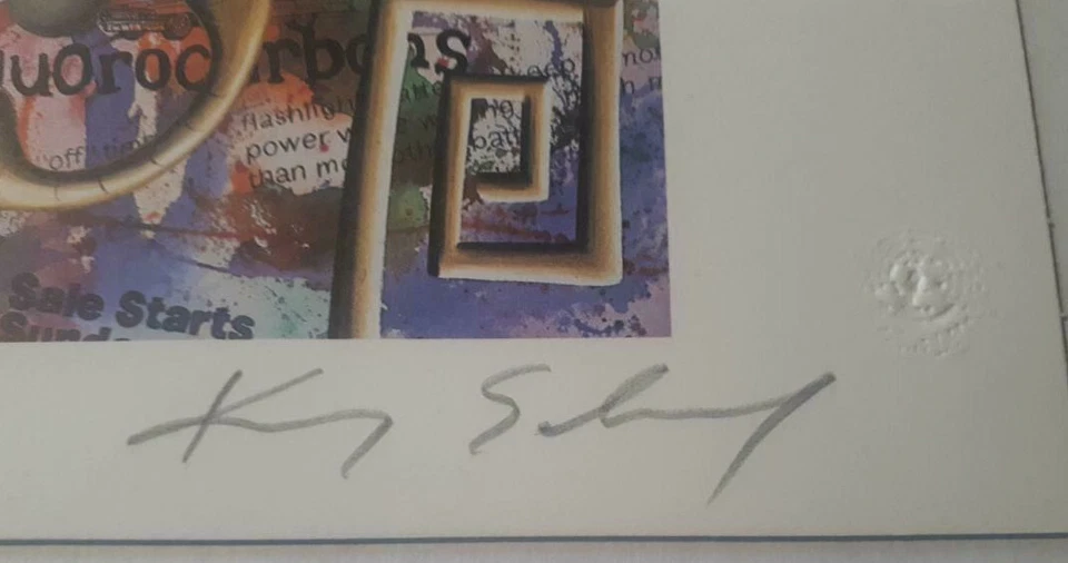 PINTURA LITOGRÁFICA FIRMADA POR KENNY SCHARF (1958) EE. UU. NACIONES UNIDAS con certificado de autenticidad WFUNA Foto 3 de 4