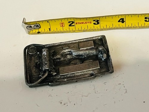 Hebilla de cinturón de colección latón plata peltre bergamota Siskiyou Arroyo 1953 coche Corvette - Imagen 3 de 4