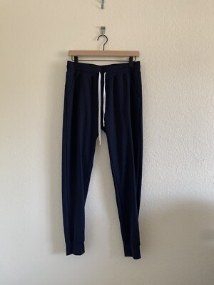 Zyia Active Cozy Jogger Pants Navy Size Medium Drawstring