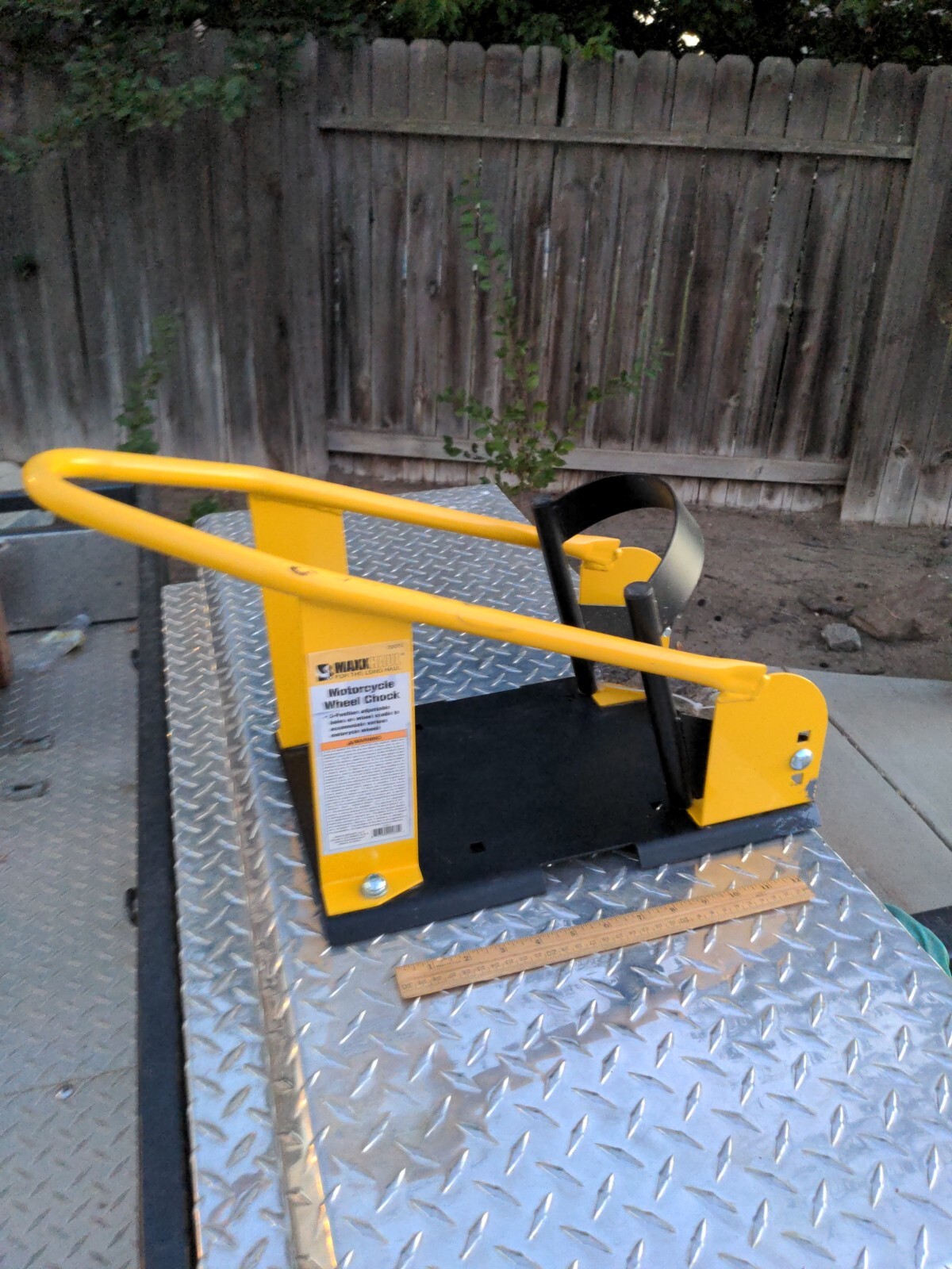 Maxxhaul motorcycle locking wheel chock stand for a trailer 70075 eBay
