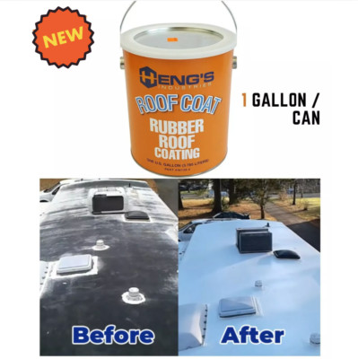 Rubber Roof Coating RV Trailer Waterproof Sealant UV Protection White Reflective