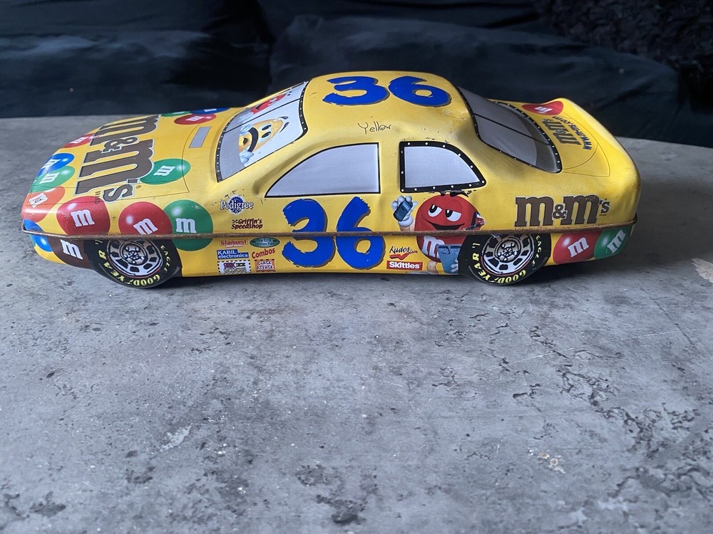 M&M's #36 Candy Tin Race Car Container Mars EMPTY