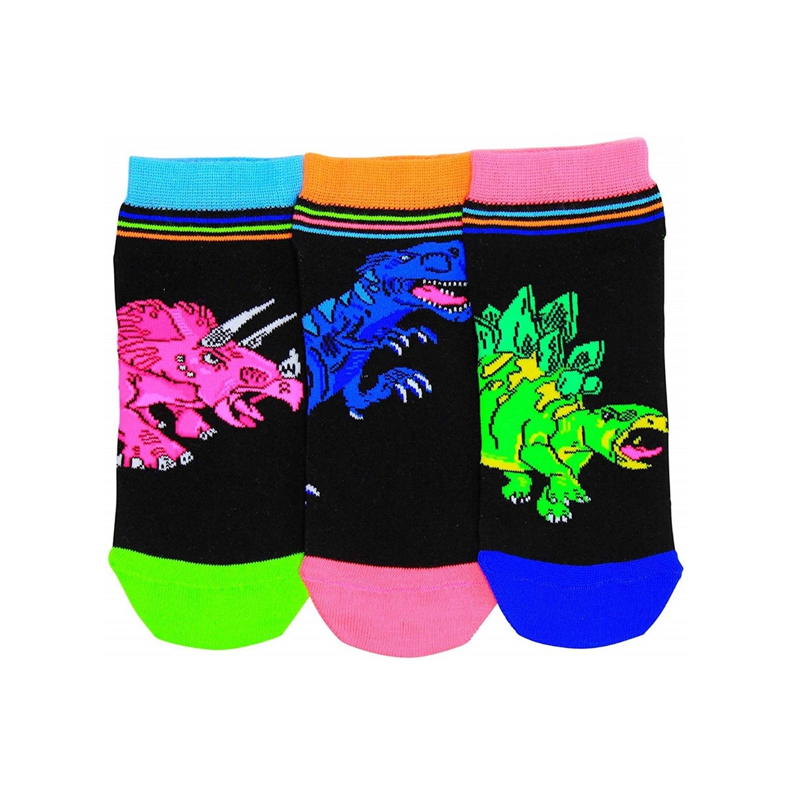 Socks For Kids Dino Trio Mismatch Dinosaur Theme US 13.5-8 Boys United Oddsocks-image