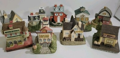 Vintage Miniature Village Buildings Houses International Resourcing Services 9pc