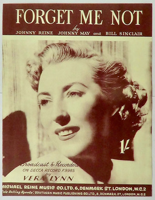 Vergissmeinnicht von Reine May Sinclair Klavier Gesang Noten Vera Lynn Vintage