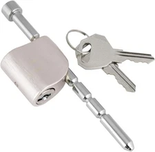 REESE Adjustable Trailer Coupler Lock Anti-Theft Universal Fit Silver 80 Char...