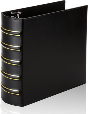 Vintage Hardback 3 Ring Binder 3 Inch, Professional Leather Binder 3 Ring, D Rin