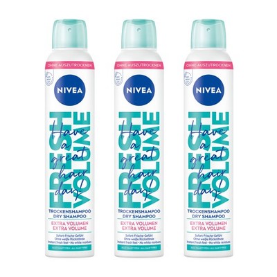 NIVEA Trockenshampoo Hair Care Trockenshampoo Fresh Volume mild vegan 3 x 200 ml