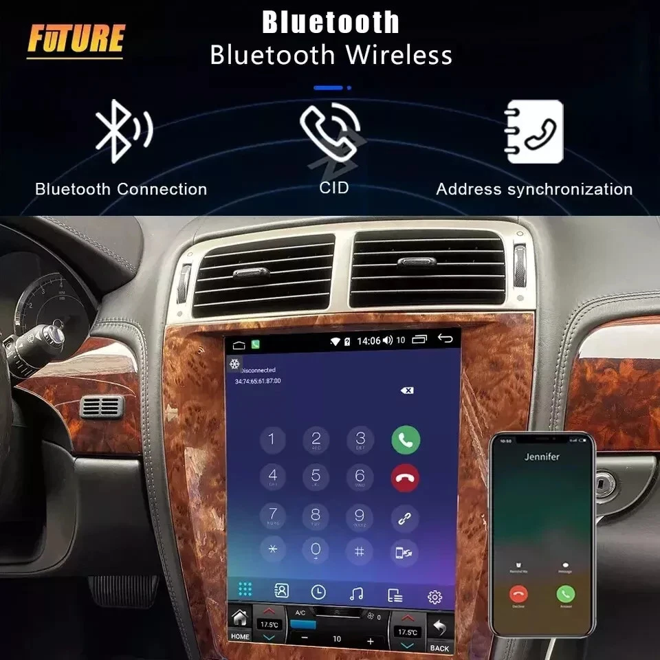 Android Tesla Vertical Carplay Radio Screen GPS Navi Jaguar XK XKR  2007-2013 - Image 4 of 4