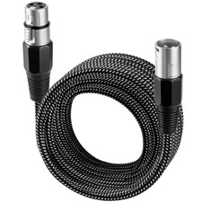 50 FT Nylon Braided XLR Microphone Cable Balanced 3-Pin Male to Female