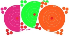 Pro-Shot 8BFL6COMBO SplatterShot 8" Bullseye Self-Adhesive Orange/Pink/Green 6 P