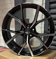 18" SEAT LEON 2005-2026 GLOSS BLACK/MACHINED ESTORIL DESIGN 7.5J ALLOY WHEELS X4