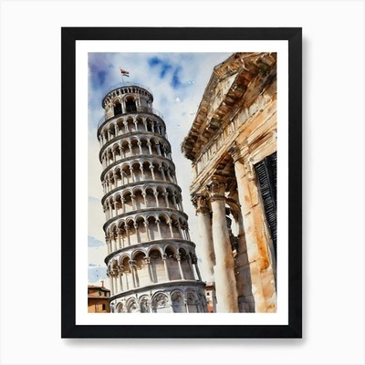 Pisa Leaning Tower Art Print Framed Wall Art Poster Canvas Print Picture