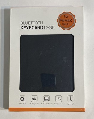 BLUETOOTH KEYBOARD CASE For iPad Air./Air2/pro 9.7 Wireless PU Leather Black